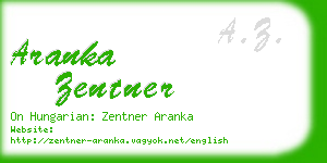 aranka zentner business card